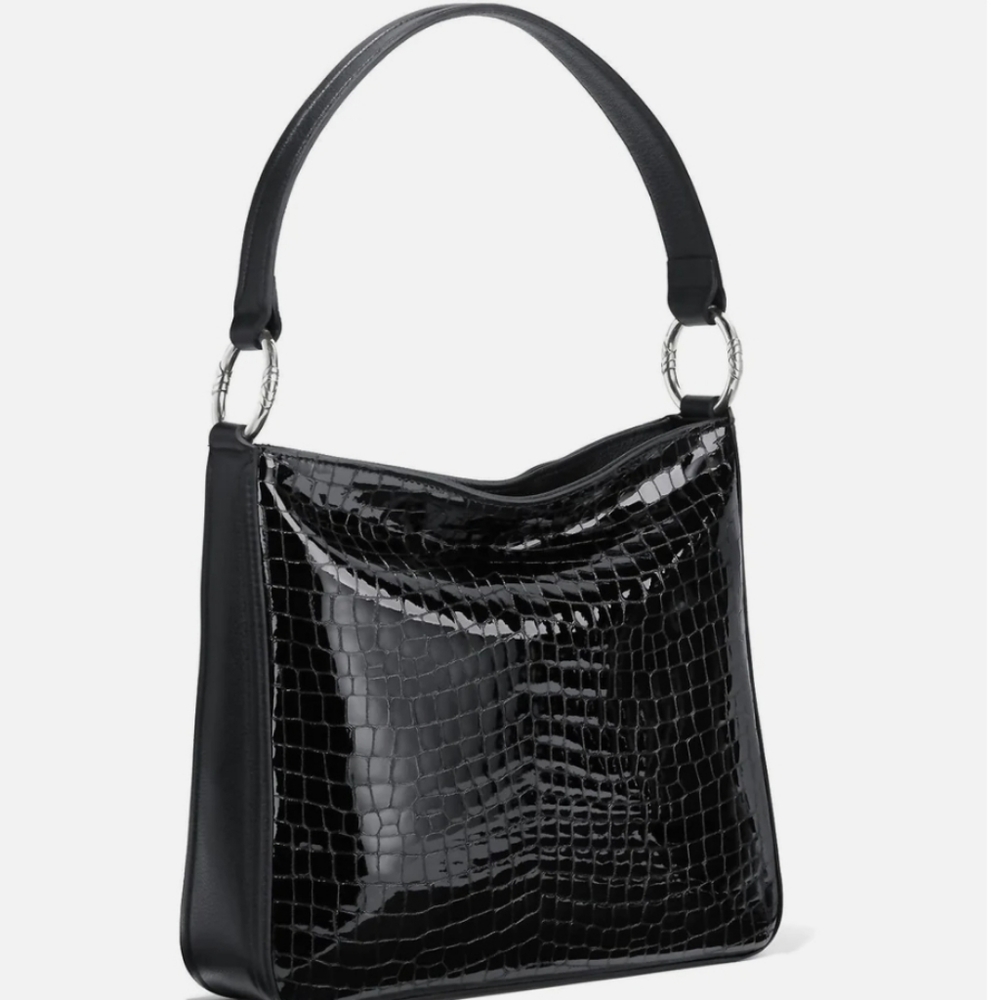 Brand New Brighton *Cher*  Patent Leather Shoulder Bag.  With Box and Duster.